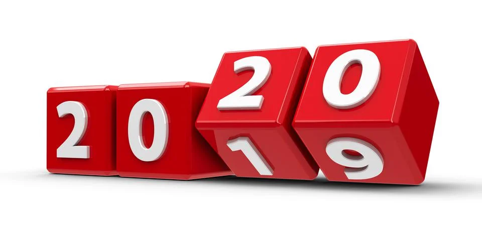 Red cubes 2020 Stock Illustration