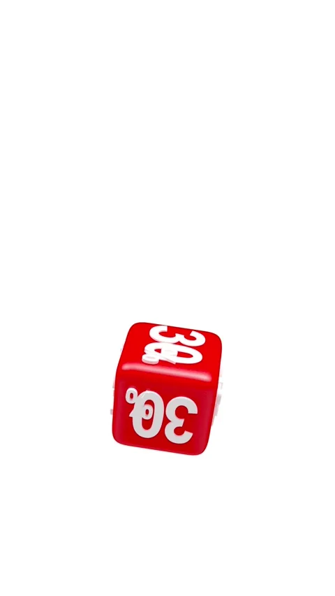 Red cubes with 30 and 50 percent discounts are rotating in 3D rendering Stockbeeldmateriaal 335404524
