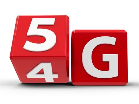 Red cubes - 5G #2 Illustrazione stock