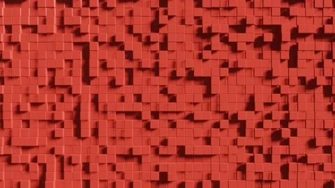 Red cubes in abstract animated background. Modern 3d seamless loop animation Stock Footage 172130778