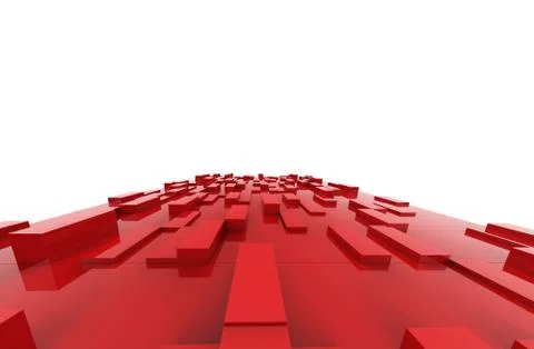 Red cubes abstract background pattern. 3d illustration. Stock Illustration