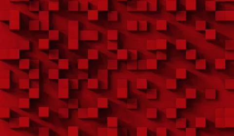 Red cubes abstract background pattern. 3d illustration. Stock Illustration