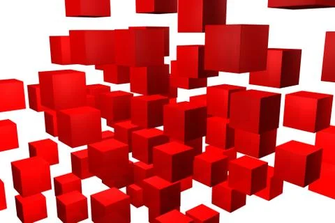 Red cubes background Illustrazione stock