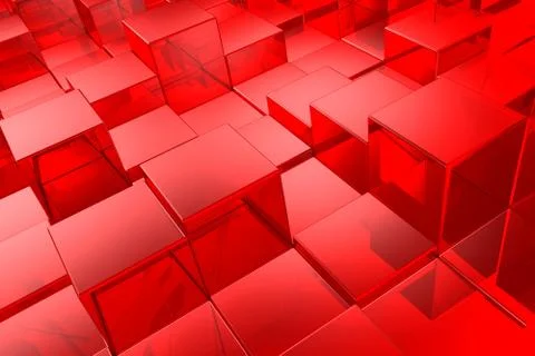 Red cubes background Illustrazione stock