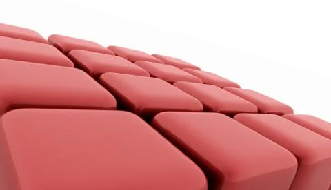 Red cubes background rendered on white Stock Illustration