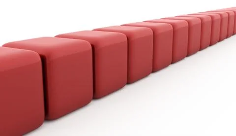 Red cubes concept on white background Stock Illustration