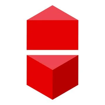 Red cubes development icon isometric vector. Color house Illustrazione stock