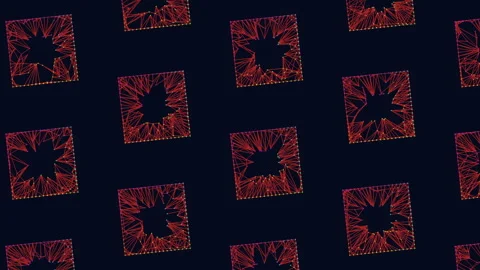 Red cubes diamond pattern on black background Video stock 263542766