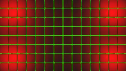 Red cubes on green surface. 3D-Rendering. Stock Illustration