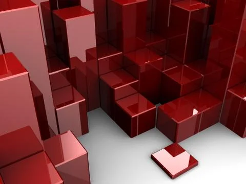 Red cubes Ilustración de archivo