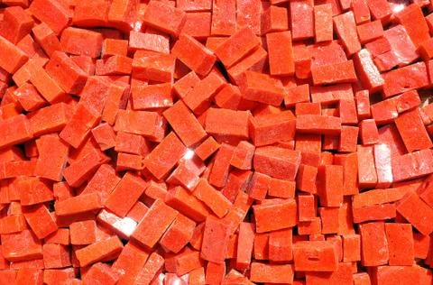 Red cubes material texture background mosaic Stock Photos