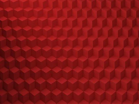 Red Cubes pattern, 3d render illustration イラスト素材