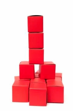 Red cubes Stock Photos