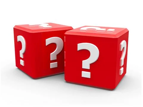 Red cubes with question mark Stock Illustration