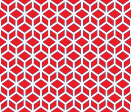 Red cubes with red border contour abstract geometrical cubes seamless pattern Stock Illustration