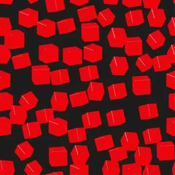 Red Cubes Seamless Pattern, 3D Illustration Stock-Illustration