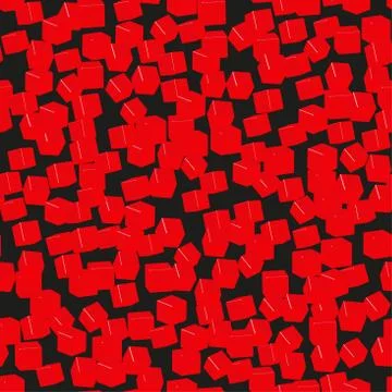Red Cubes Seamless Pattern, 3D Illustration Illustrazione stock