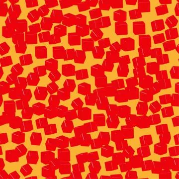 Red Cubes Seamless Pattern, 3D Illustration 스톡 일러스트