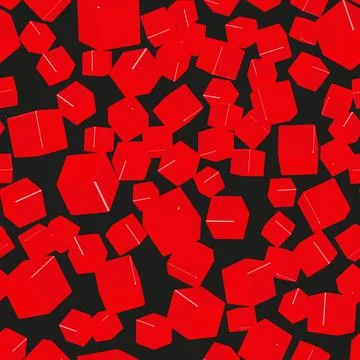 Red Cubes Seamless Pattern, 3D Illustration Stockillustratie