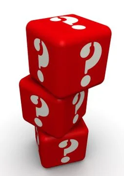 Red cubes with symbols of question mark Stock Illustration