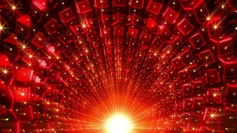 Red Cubes Tunnel Видео 102428221