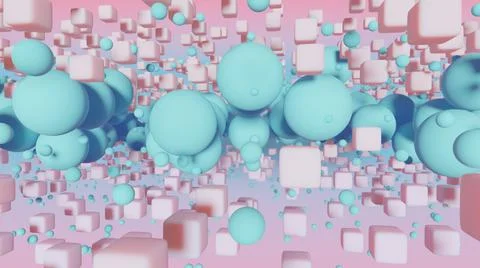 Red Cubes With White Sphere Stock Illustration