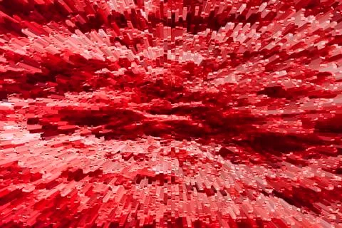 Red cubic abstract geometric background. Textured shape Stock-Illustration