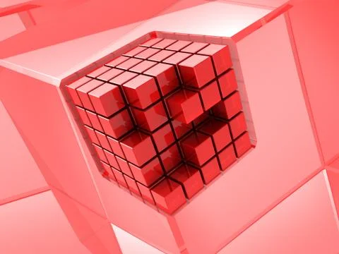 Red cubic Stock Illustration