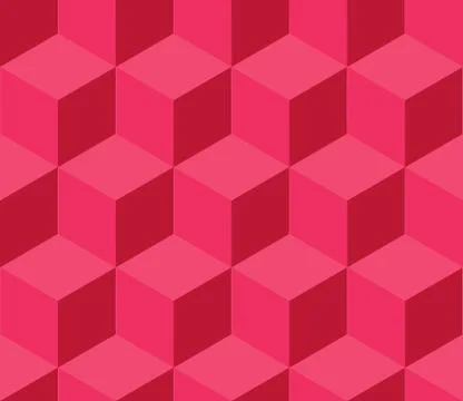 Red cubic seamless pattern Stock Illustration