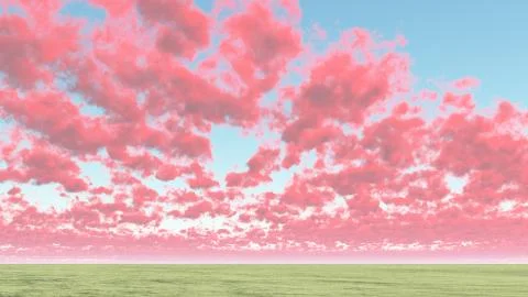 Red cumulus clouds Stock Illustration