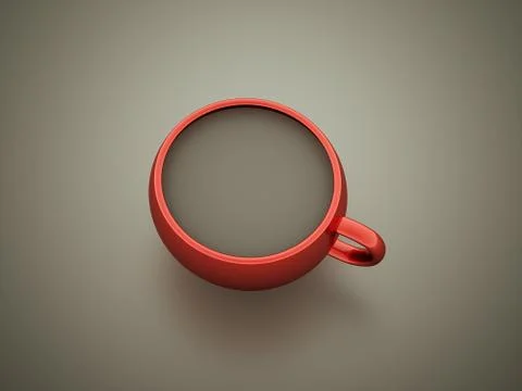 Red cup of coffee on dark background Stock Illustration