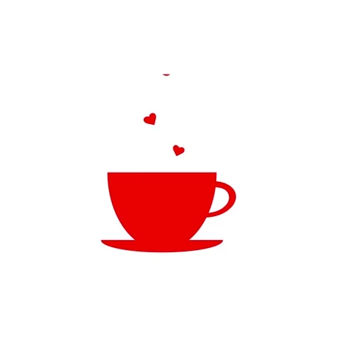 Red cup of coffee with hearts 4k Stock Footage 147459742