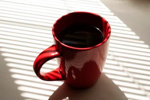 Red cup with coffee Stock Photos