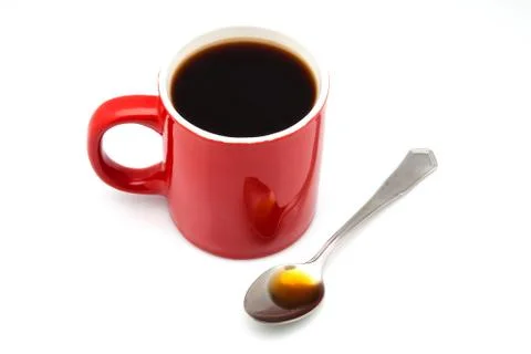 Red cup from coffee Stock Photos