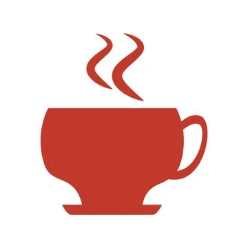 Red cup of coffee on white background. Stock Illustration
