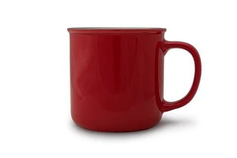 Red cup isolated on white background. close-up . View from side Stock Photos
