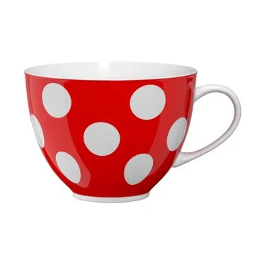 Red cup with polka dots Stock Illustration