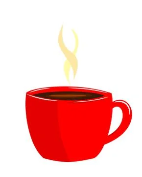 Red cup off steaming aromatic coffee Stock Illustration
