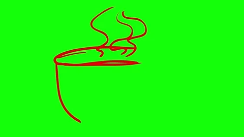 Red cup of tea green Stock Footage 241083223