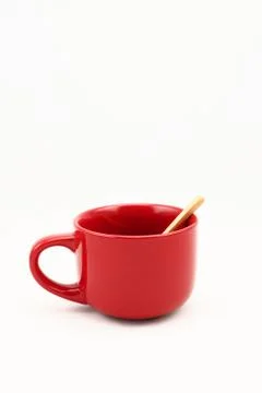Red cup on white background Stock Photos
