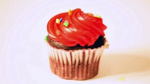 Red Cupcake Stock Footage 71420767