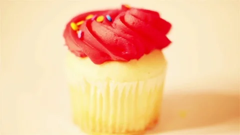 Red Cupcake Stock Footage 71421506