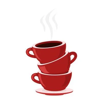 Red cups coffee  in a stack vector Stock Illustration