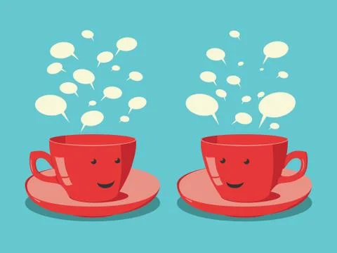 Red cups communicating Stock Illustration