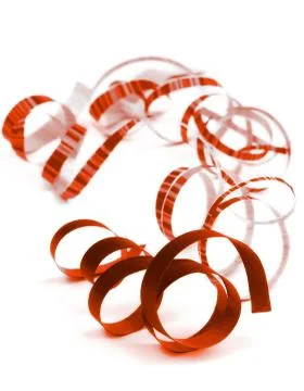 Red Curled Streamers Stock Photos