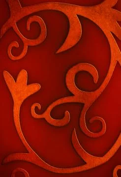 Red curly background Stock Photos