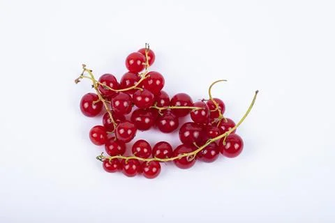 Red currant berries on White Background Stock Photos