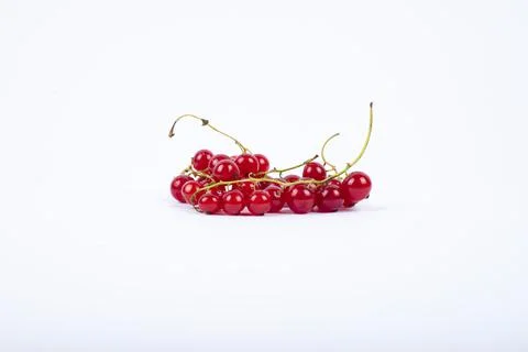 Red currant berries on White Background Stock Photos
