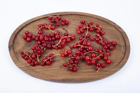 Red currant berries on White Background Stock Photos