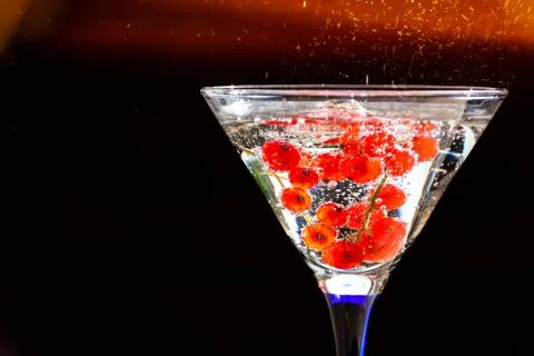 Red currant berry, useful for serving, summer soft drinks. Red currant sparkling Stock-Fotos